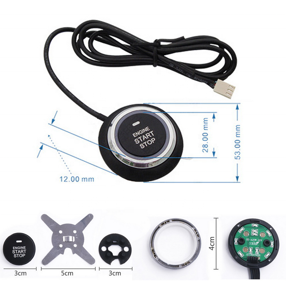 Car Alarm Security Alarm Anti-theft System Remote Control Smart Start Stop Button RFID Engine Lock Ignition Starter