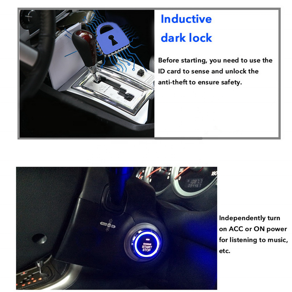 Car Alarm Security Alarm Anti-theft System Remote Control Smart Start Stop Button RFID Engine Lock Ignition Starter