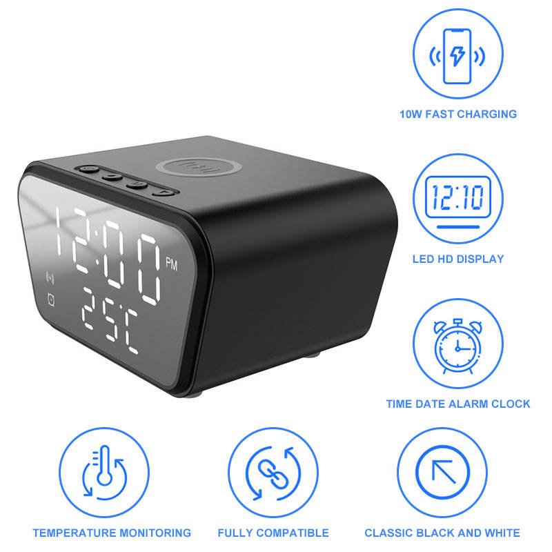 3 in 1 Fast Charger Multi Docking Station 3 in 1 for Phone Alarm Clock Wireless Charger 15W Wireless Charging Station