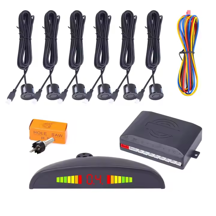 High Quality Proximity Warning System LED Parking Sensor System Car Reverse Backup Radar Alarm Display With 6 Parking Sensors