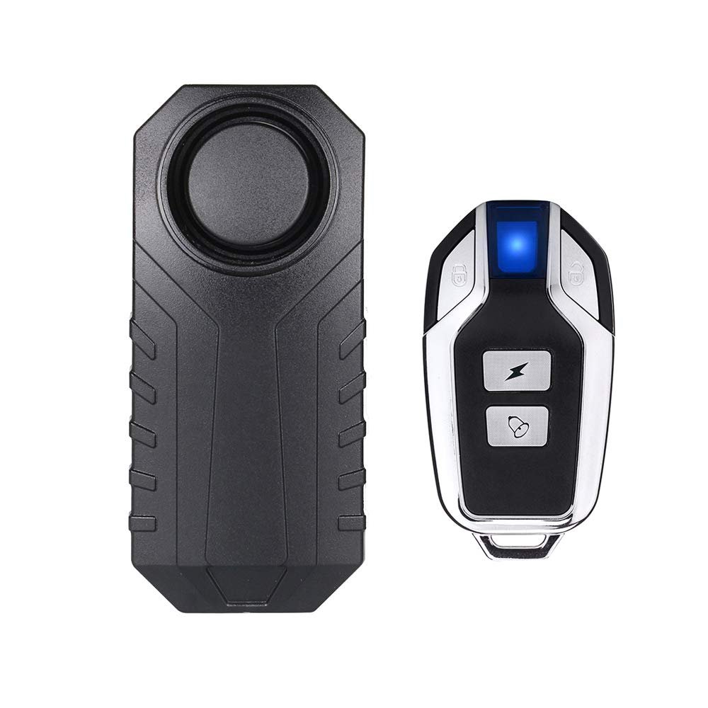 Security Two Way Bike Alarm IP55 Waterproof 113 DB Super Loud Black Wireless Motorcycle Bicycle Alarm with Remote Control