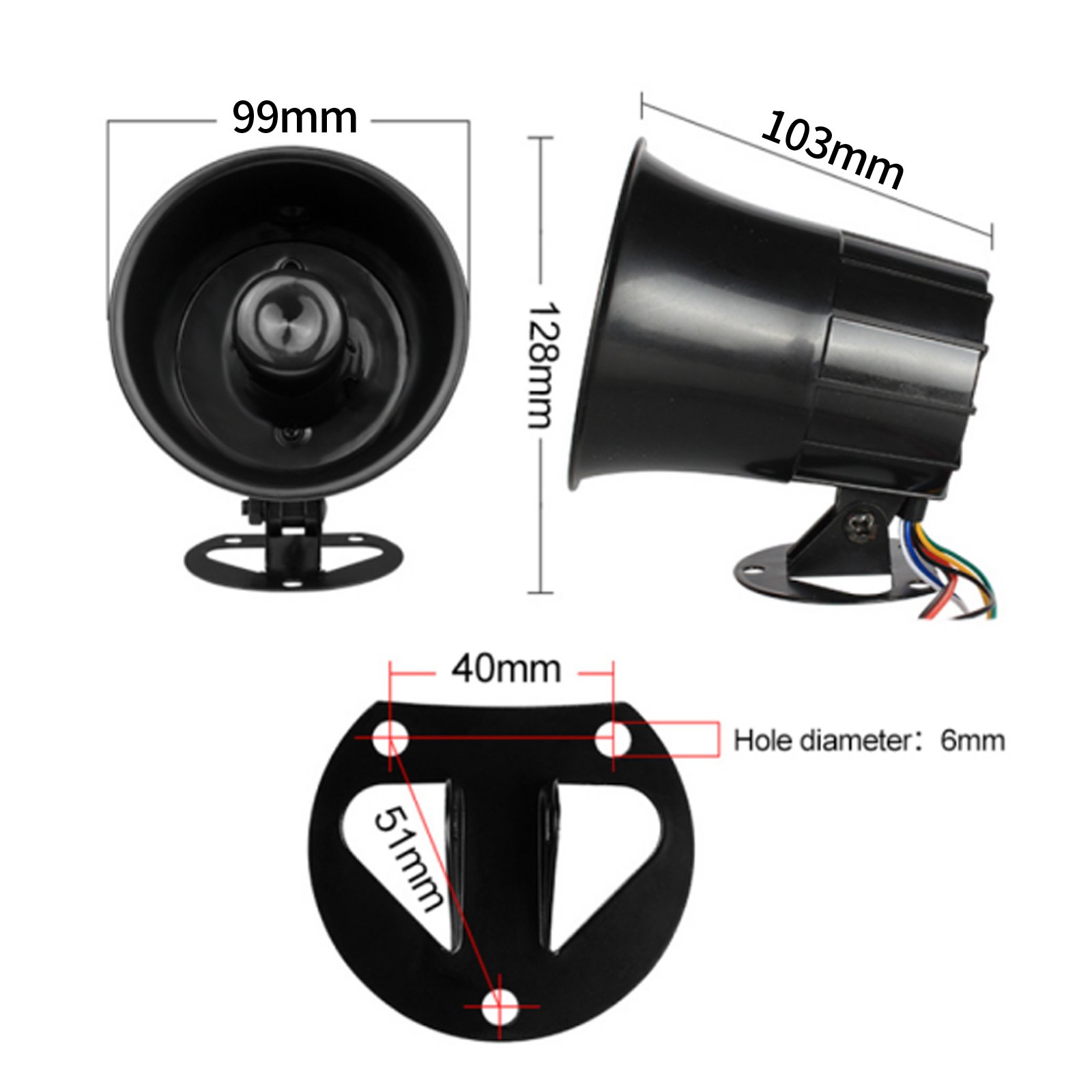 High Decibel DC12V 5-Way Siren Alarm Horn Outdoor Security Reminder for Alarms Buzzers Sirens