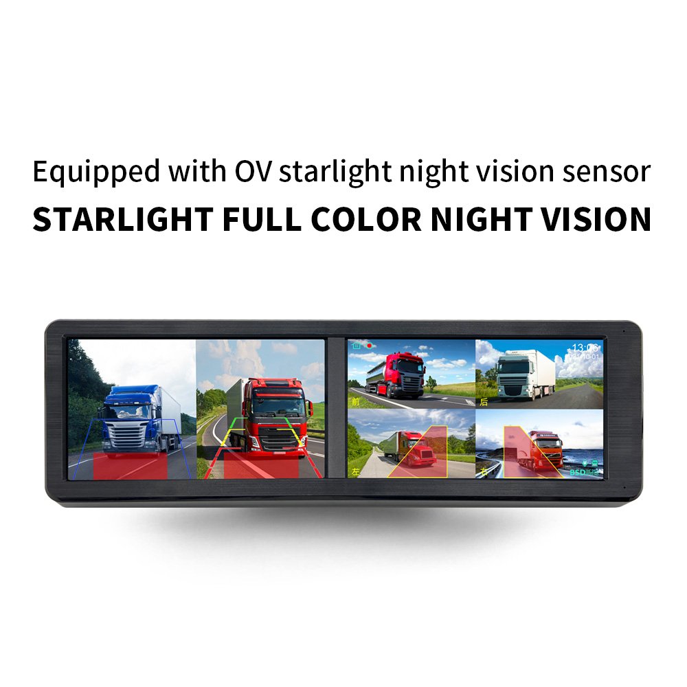 15.88 Inch 8CH Touch Screen Bus Monitoring Kit BSD Alarm Heavy Vehicle AHD DVR System MP5 Player HD Night Vision Reverse Cameras