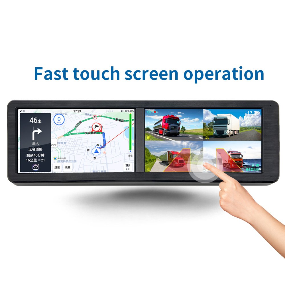 15.88 Inch 8CH Touch Screen Bus Monitoring Kit BSD Alarm Heavy Vehicle AHD DVR System MP5 Player HD Night Vision Reverse Cameras