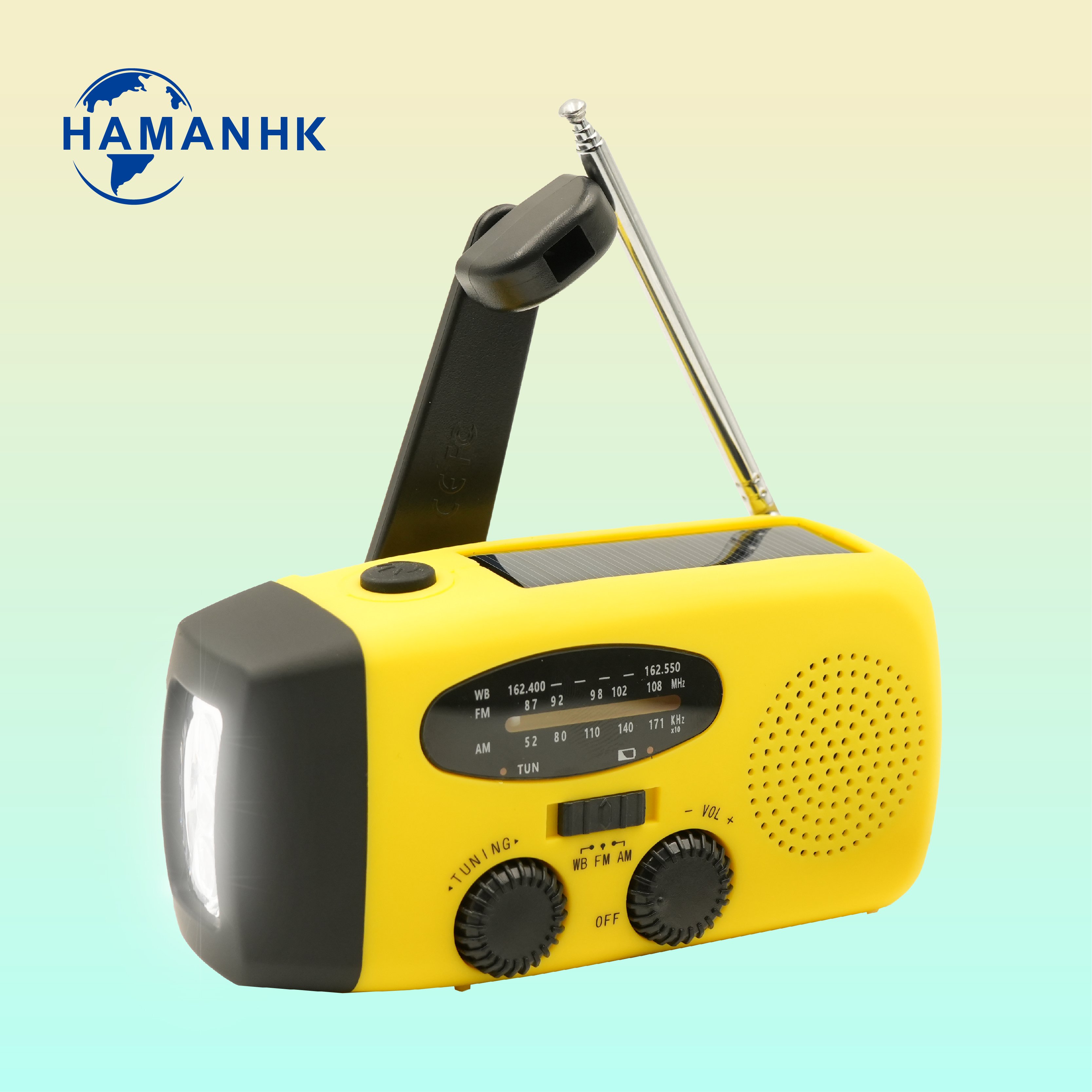 Small Fm Radio Portable Digital Weather Radio Solar 2000mah Emergency Radio With Flashlight