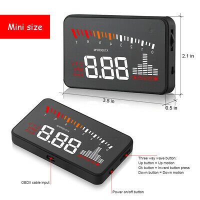 Hot-Sale Auto Diagnostic Tool Safe Driving OBD2 Hud X5 Head up Display Over Speed High Temperature Alarm