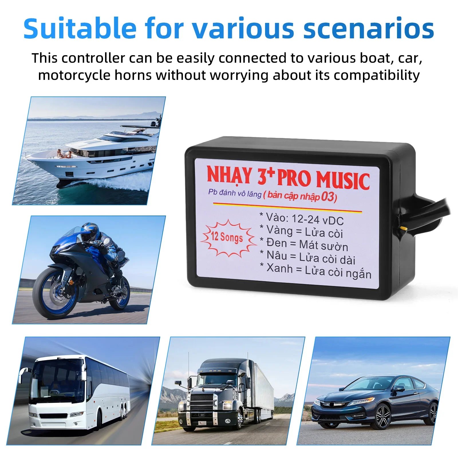 Mitsuba Horn Controller 25 songs Electric Horn Sound Control Rapid Relay for Mitsuba snail horn switch button