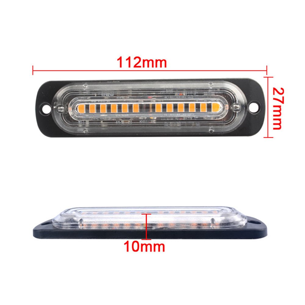 12V 24V 6SMD LED Strobe Warning Light Strobe Grille Flashing Light bar Car Beacon Lamp Amber Yellow White Truck Light