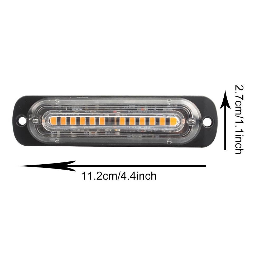 12V 24V 6SMD LED Strobe Warning Light Strobe Grille Flashing Light bar Car Beacon Lamp Amber Yellow White Truck Light
