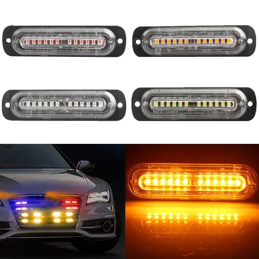 12V 24V 6SMD LED Strobe Warning Light Strobe Grille Flashing Light bar Car Beacon Lamp Amber Yellow White Truck Light