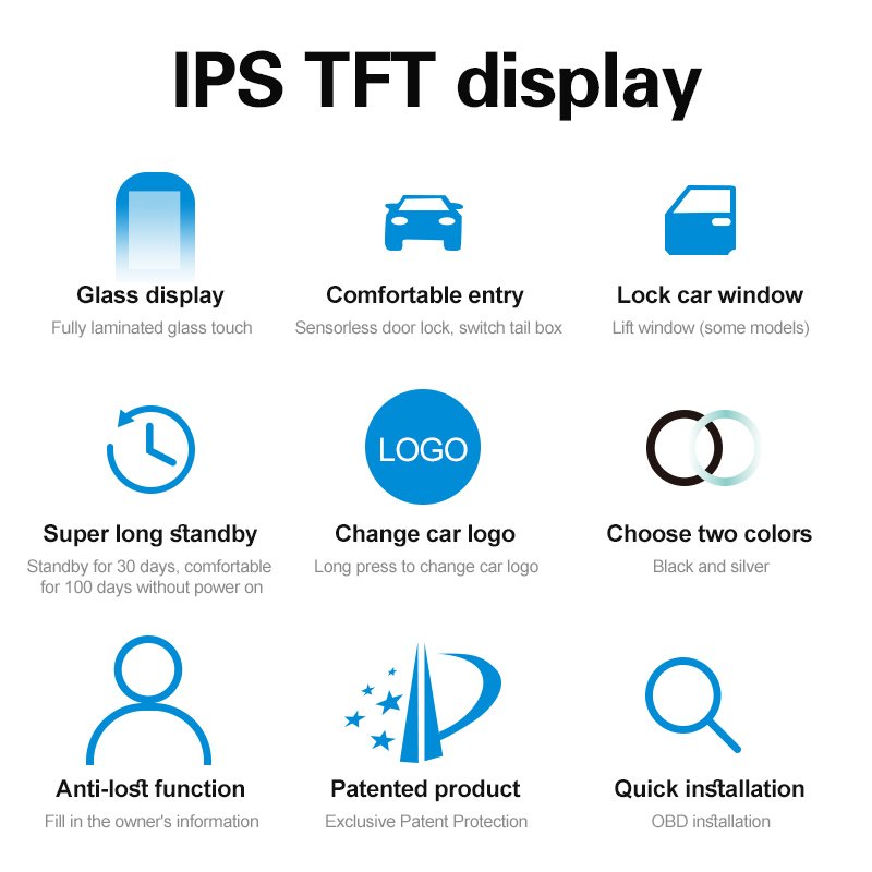 SPY Auto Electronics Universal Smart Key Lcd Bt Remote Car Alarm Easy Installation Smart Key for Car