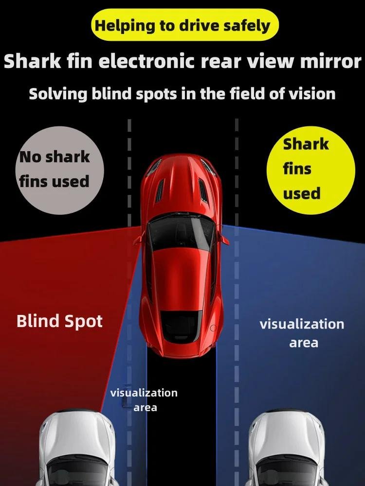 6.25" Touch Split Screen Digital Side View Display With Blind Spot Alarm System AHD 1080P Camera New Auto Accessories