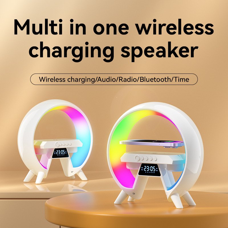 Senya-Pro Wireless Charger Night Light Alarm Clock Bluetooth Speaker for Bedroom Office and Home Decor Smart LED Table Lamp