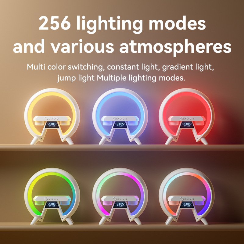 Senya-Pro Wireless Charger Night Light Alarm Clock Bluetooth Speaker for Bedroom Office and Home Decor Smart LED Table Lamp
