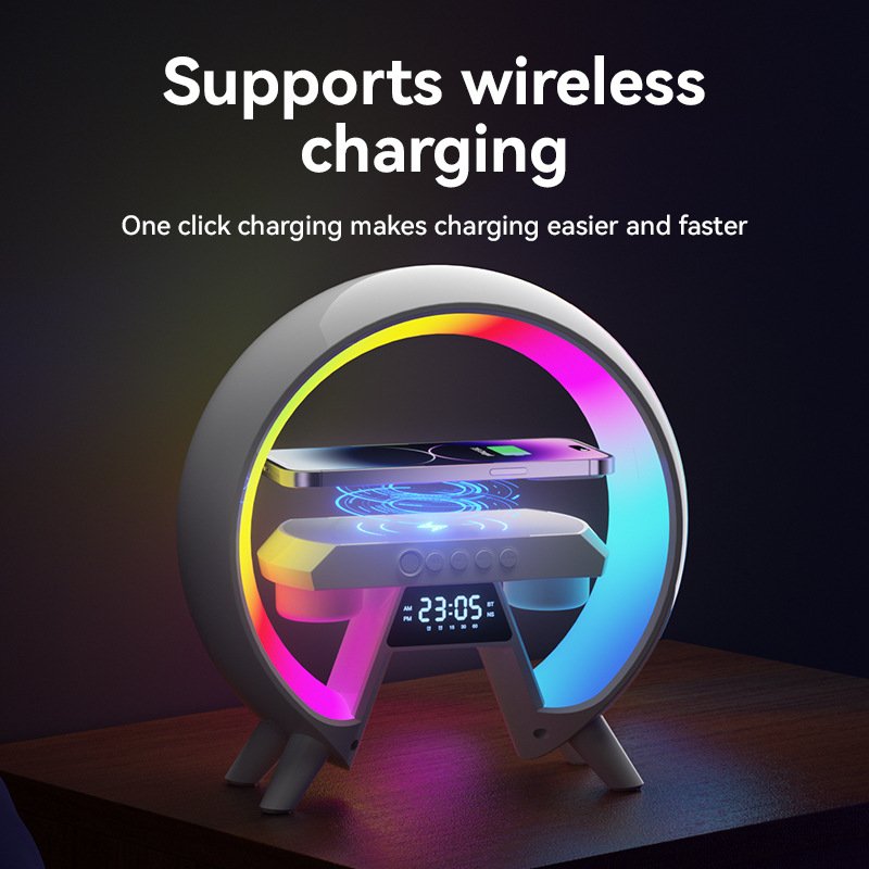 Senya-Pro Wireless Charger Night Light Alarm Clock Bluetooth Speaker for Bedroom Office and Home Decor Smart LED Table Lamp