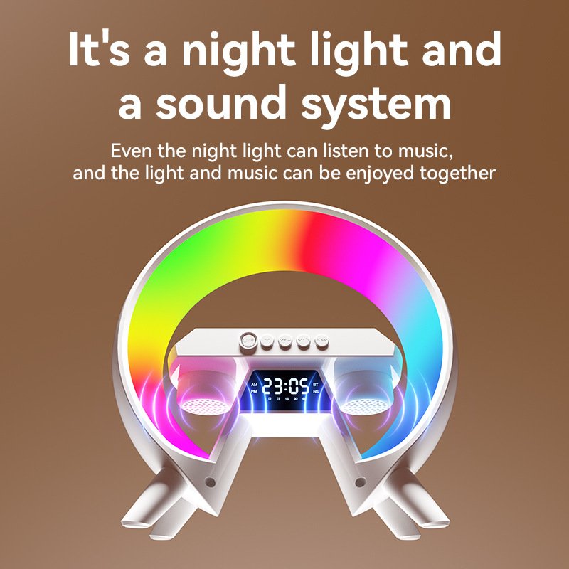 Senya-Pro Wireless Charger Night Light Alarm Clock Bluetooth Speaker for Bedroom Office and Home Decor Smart LED Table Lamp