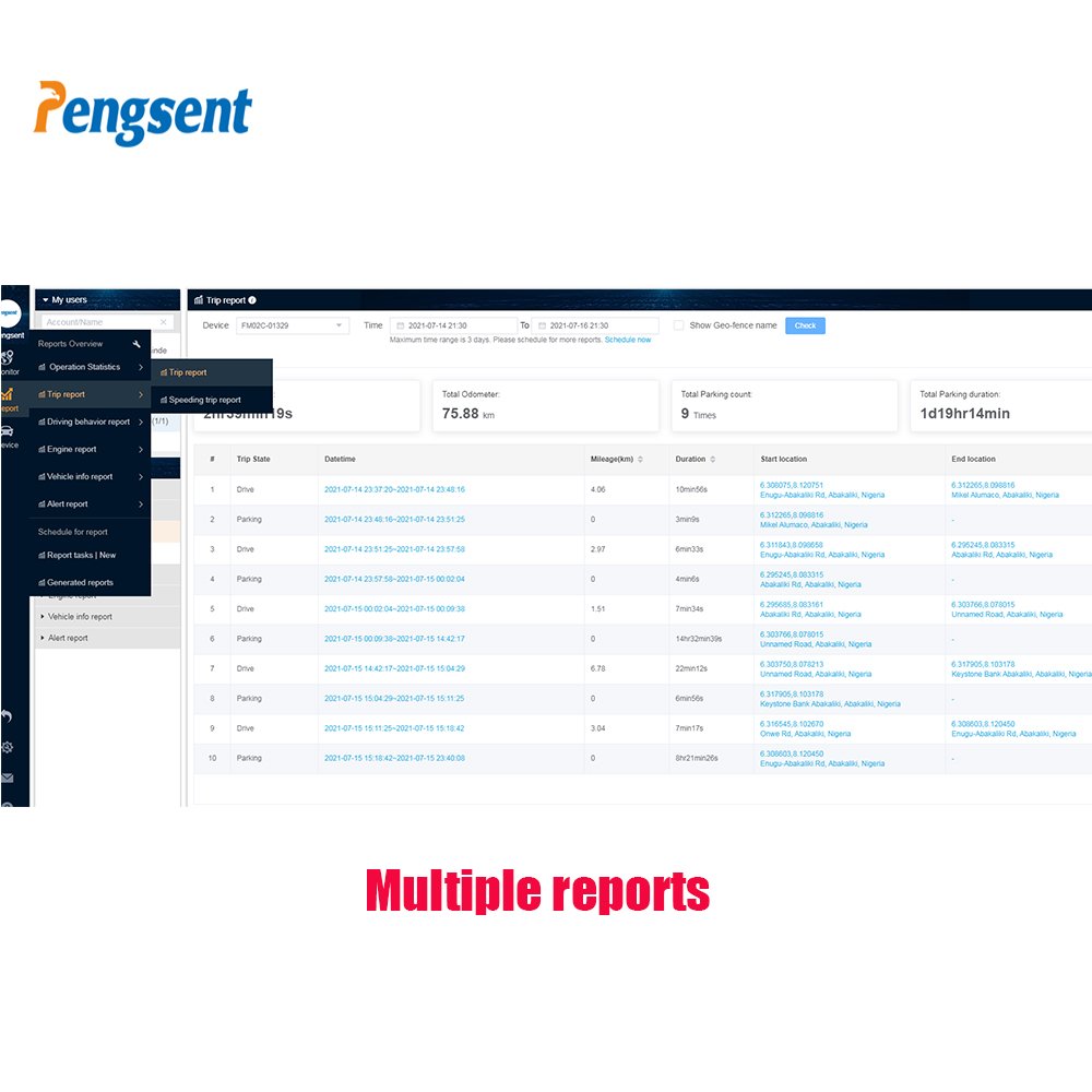 Pengsent Remote Control GPS Car Tracker GPS 2G Wired Vehicle Tracking Device