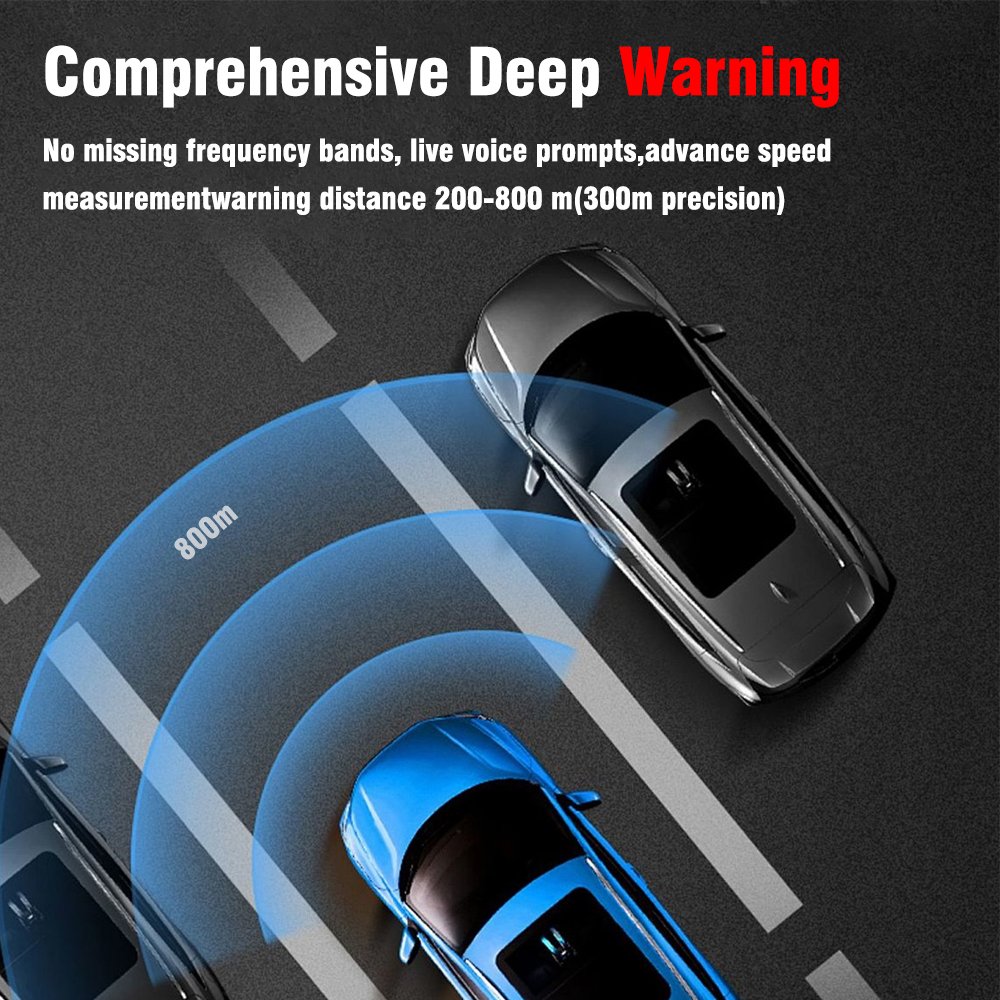 Long Range Car Radar Detector With Real Time Voice Speed Alarm for City and Highway Driving Aids Karadar S360