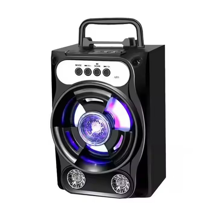Portable Outdoor Colorful LED Light Wireless Speaker Support MP3 USB/TF/AUX/FM Radio