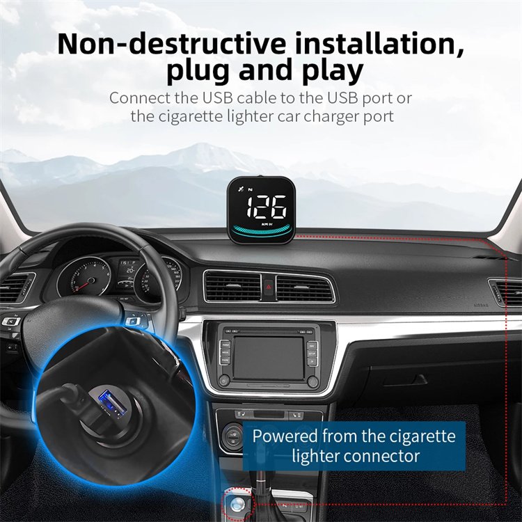 Lancol Automotive GPS Tracking Head-Up Display New Hot Sell OBD Car HUD with Fuel Consumption Meter