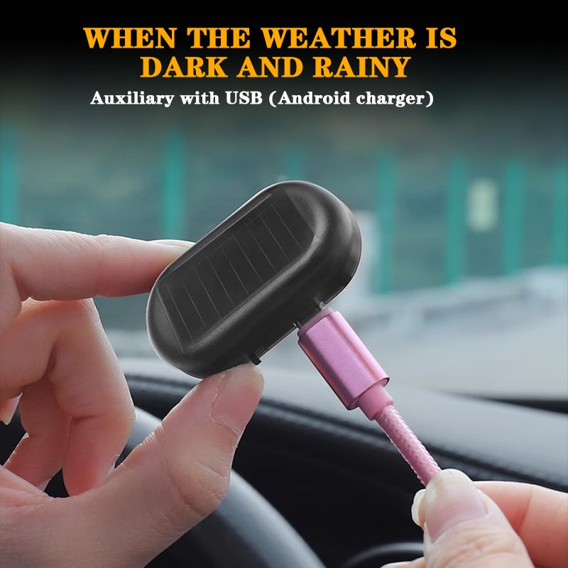 Hot Sale LED Car Solar Rechargeable Warning Light Lamp Security Anti-Theft Solar Warning Strobe Lights for Car