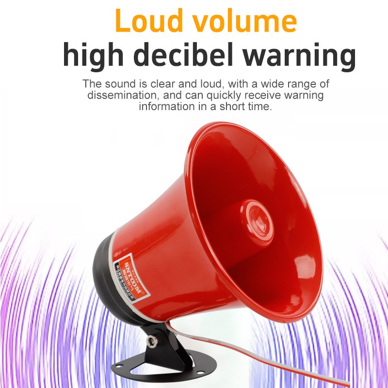 High Decibel Electronic Horn Small Fixed Stop Band Bracket Car Alarm with Horn Switch Switches Product Category
