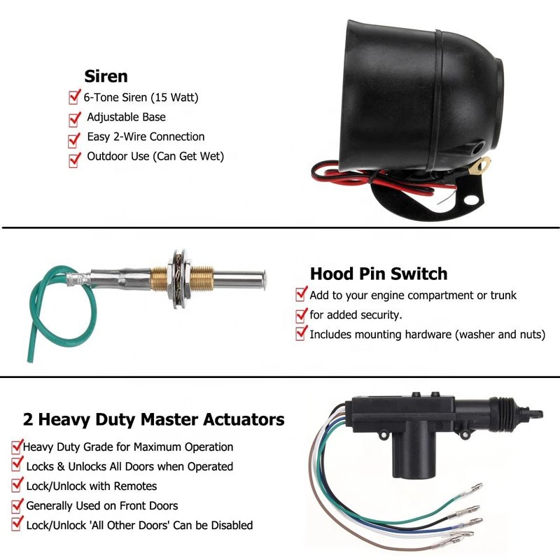 Car Remote Control Central Locking Remote Keyless Entry Security Car Alarm 4 Door Power Lock Burglar Alarm System Security DIY