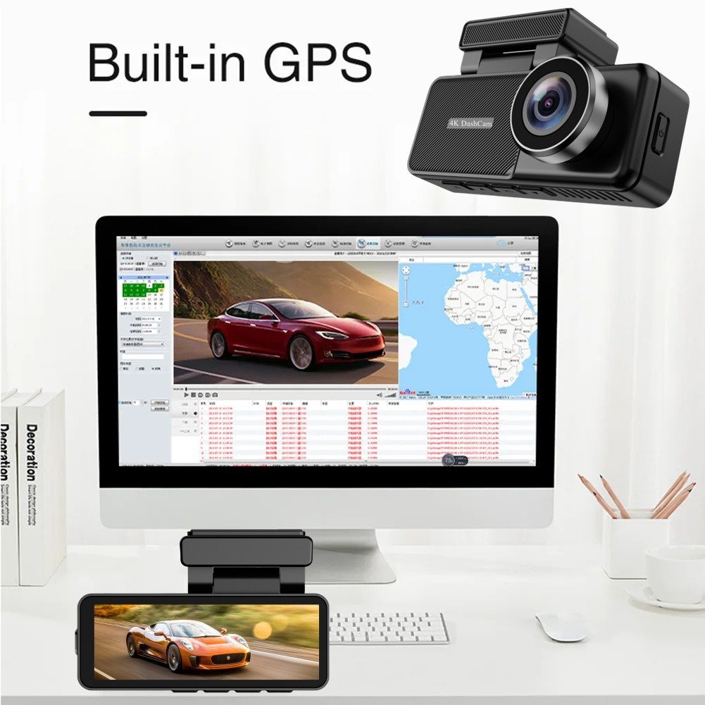 4K Car Dash Cameras 3840*2160P Car DVR Recorder WiFi GPS Dual Lens Dashcam 24 Hour Parking Monitor Car Black Box Night Version