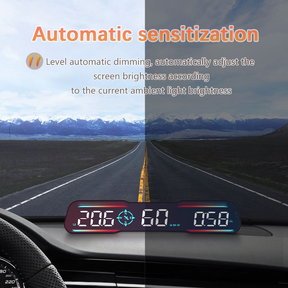 New HUD Car Head-up Display Automotive Universal GPS Speedometer Multifunction HD Screen Display Fatigue Driving Reminder