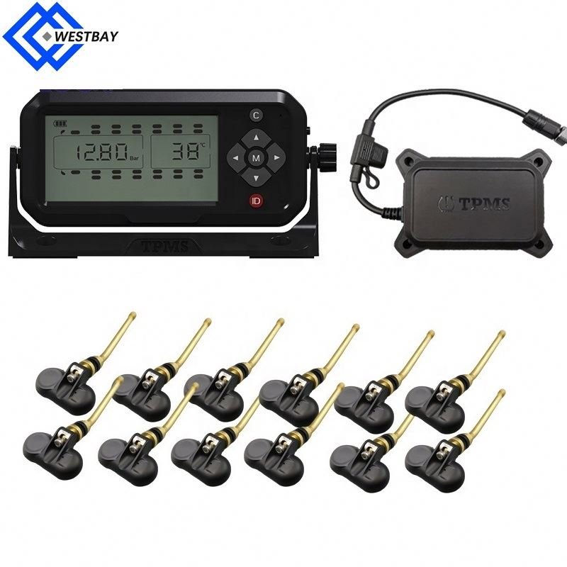 Westbay Truck TPMS BLE 5.0 2.4GHz 10-28 Sensors / Full Time Alarm Warning Driver Truck Tire Pressure Monitoring System