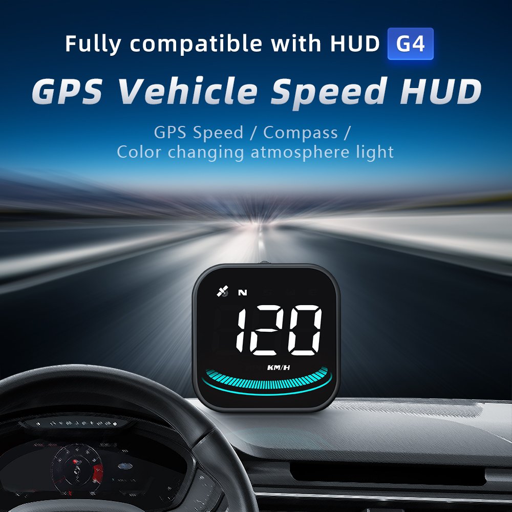 Car Accessories G4 GPS HUD Auto Computer Speedometer Display HD Digital Decorative Lights Head up Display Hud