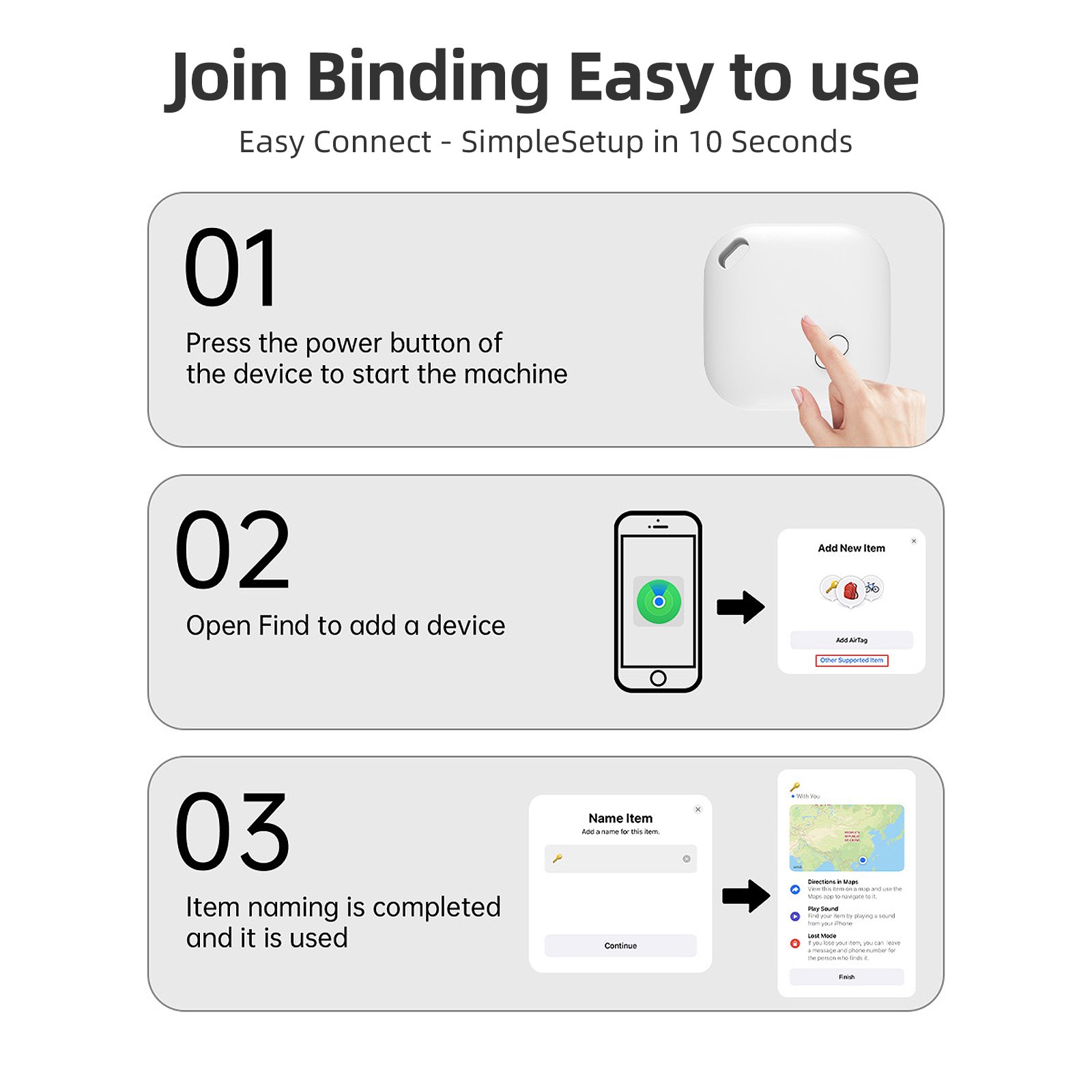 2025 Hot Sale Smart Anti Lost Alarm Wireless Key Finder No Distance Limits Works with Apple Find My Network for Elderly Luggage