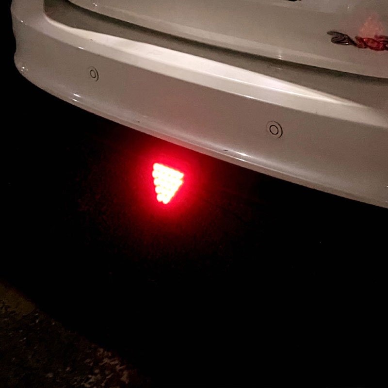 Highlight Pilot Light Triangle Rear Brake Light Motorcycle Car Tail Third Indicator Warning Stop Signal Strobe Safety Light