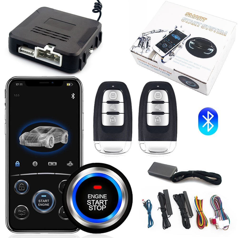 Hot Sales Car Remote Start Stop Kit Bluetooth Mobile Phone APP Control Engine Ignition Open Trunk PKE Keyless Entry Car Alarm