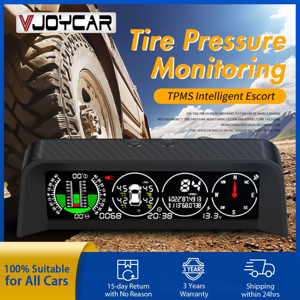 Vjoycar X50 Inclinometer Car Hud Tpms HUD Slope Angle Speed Meter GPS Off-road Vehicle Latitude Longitude Gps Speedometer