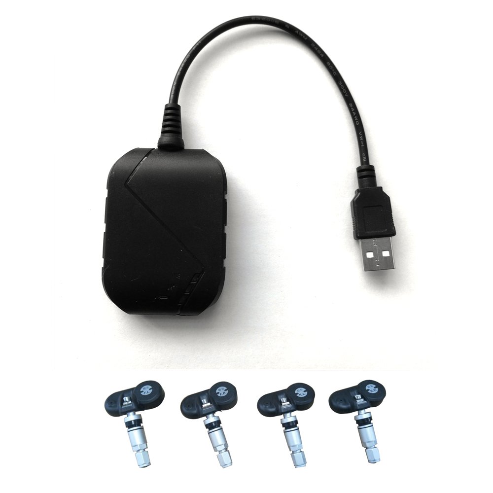 KUNFINE USB Android TPMS Tire Pressure Monitoring System Display Alarm System 5V Android Navigation Car Radio With 4 Sensors