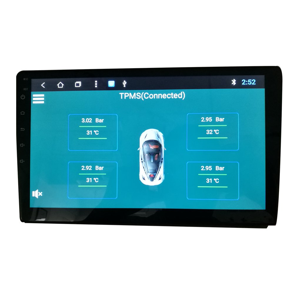 KUNFINE USB Android TPMS Tire Pressure Monitoring System Display Alarm System 5V Android Navigation Car Radio With 4 Sensors