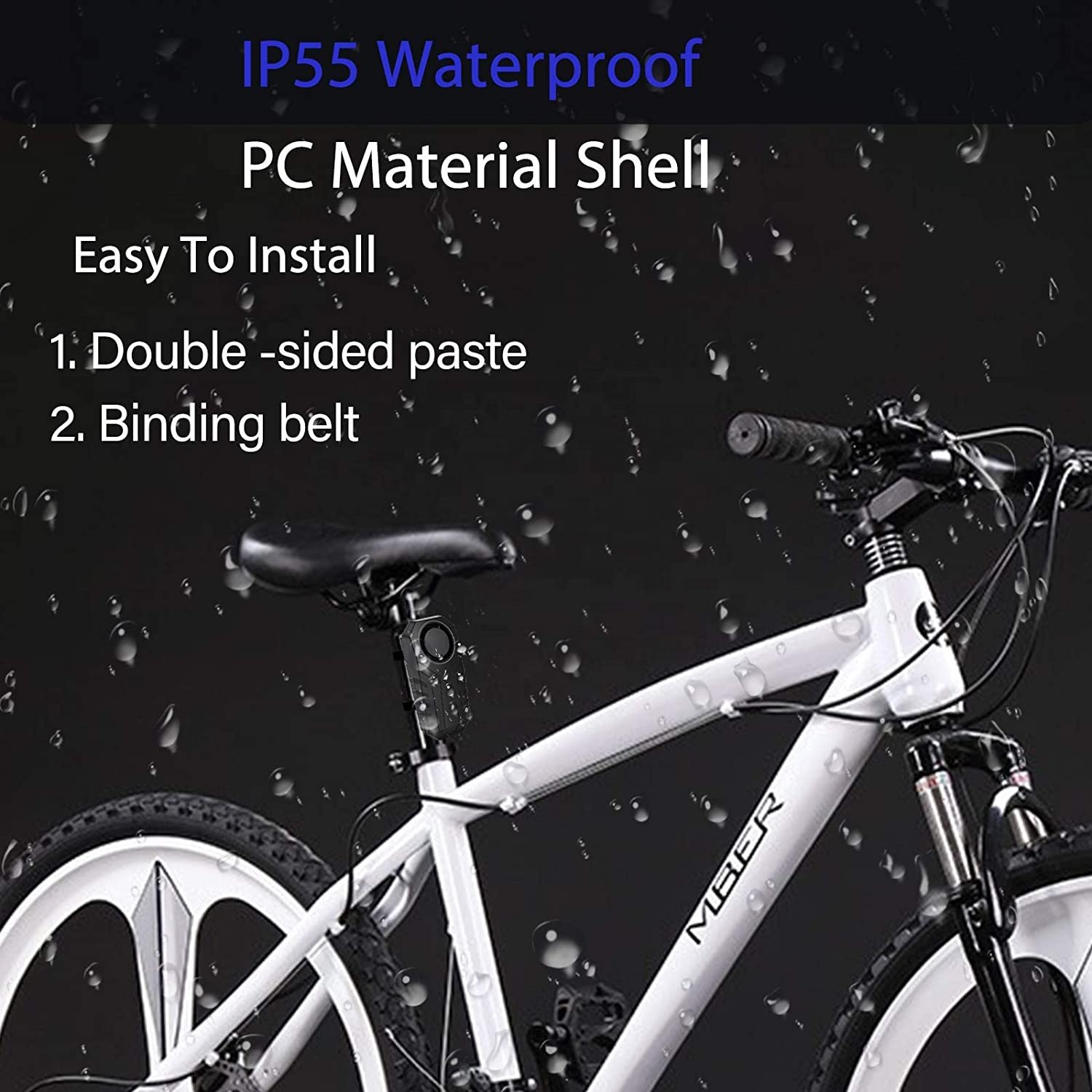 Security System Waterproof 113dB Burglar Vibration Motorcycle Bicycle Anti-Theft Bike Door Window Alarm With Mount