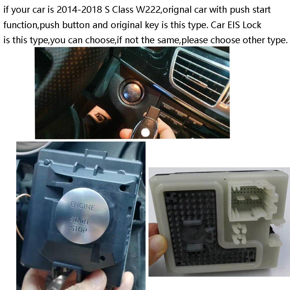 For Mercedes Benz S Class W222 Year 2015-2018 Add Car Engine Remote Starter Stop System and Keyless Entry Update New Smart Key