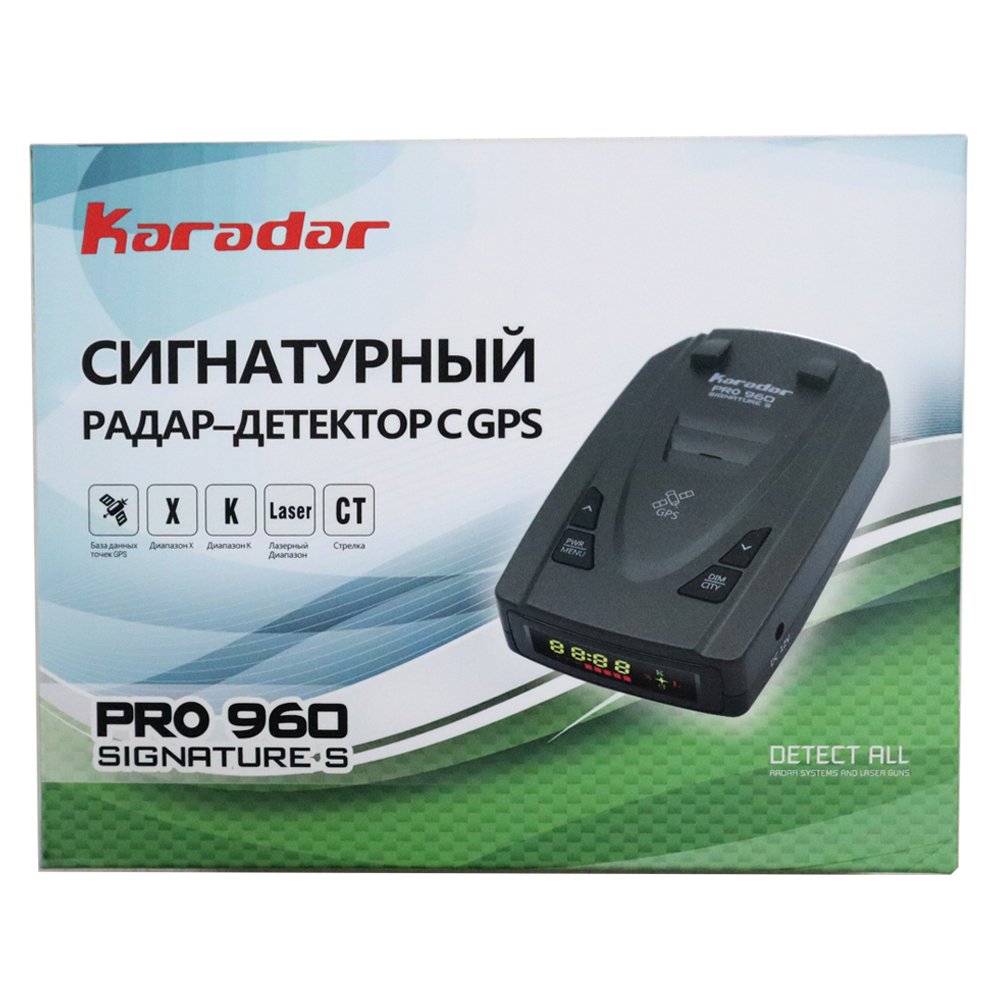 Karadar OLED Screen Car Black Box Pro960 GPS Antiradar Detector Signature 360 Degree Signature Radar Detector in Black for Cars