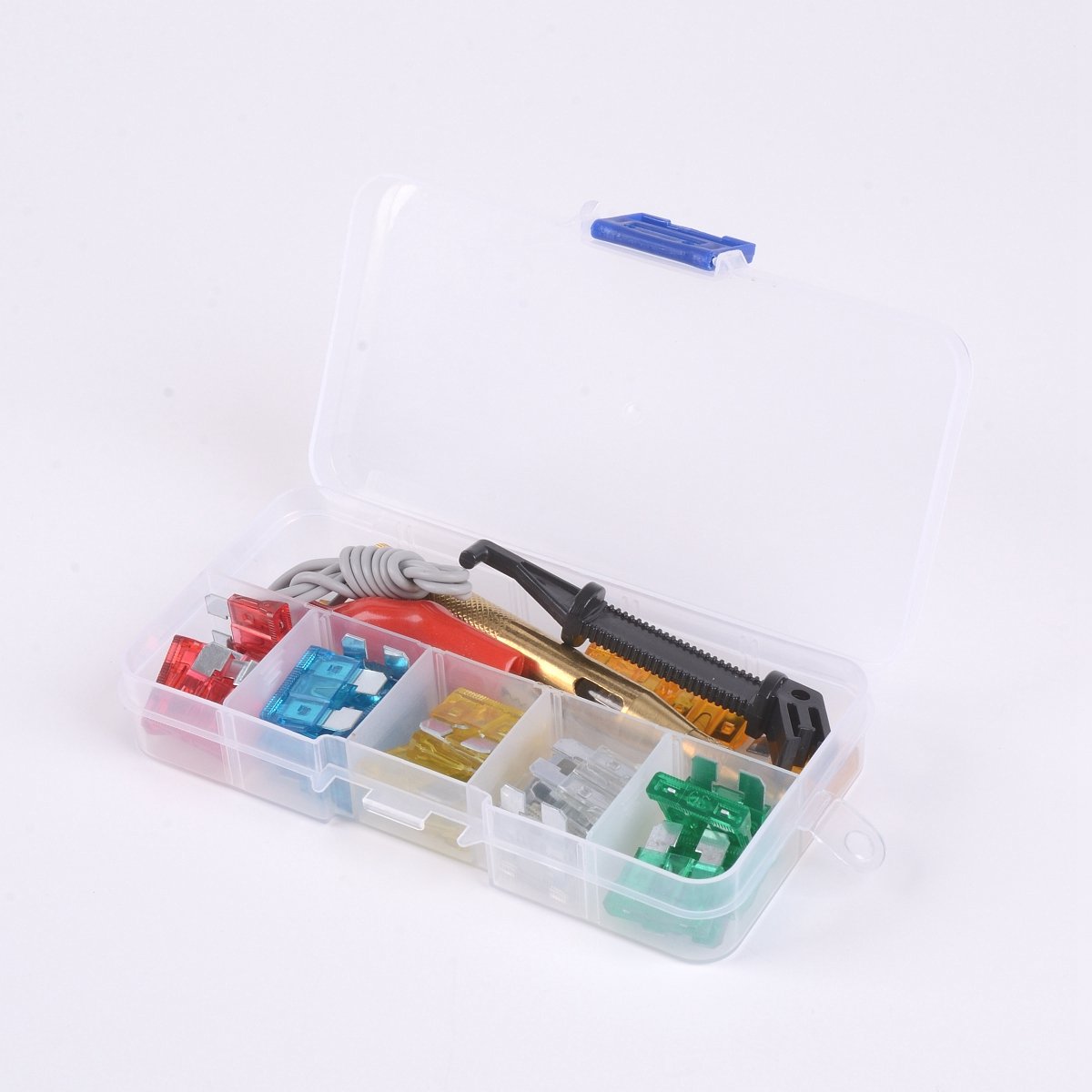30Pcs Mix Assorted Car Motorcycle Truck Blade Fuse Set Kit 5A 10A 15A 20A 25A 30Amp & Test Pencil