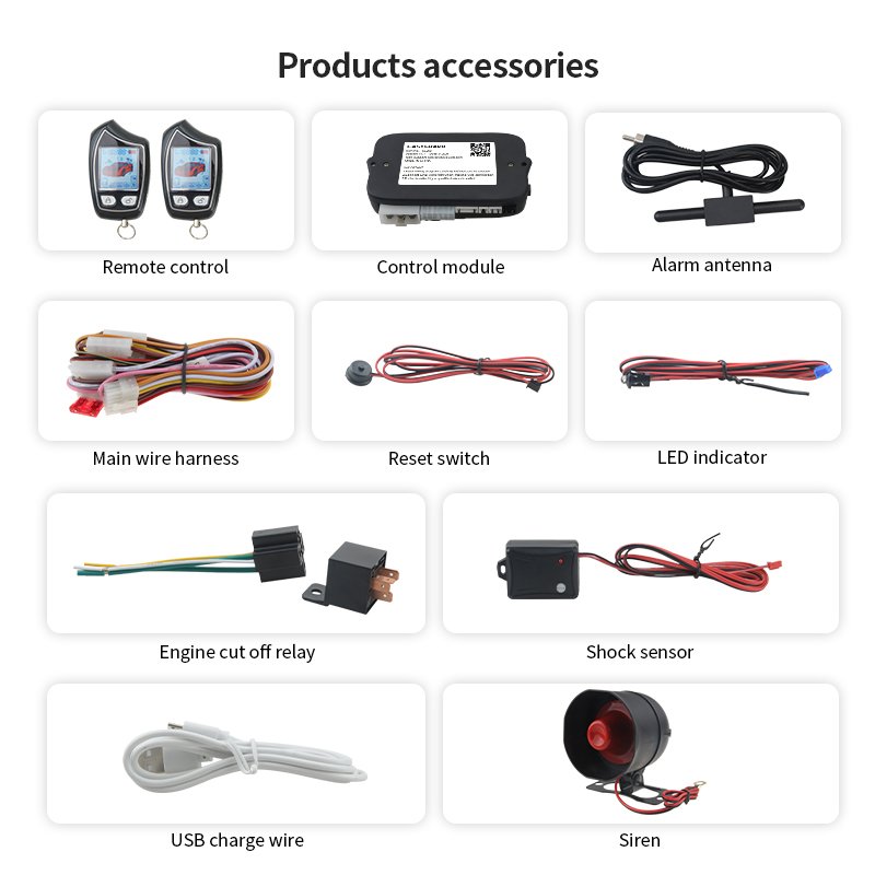 EASYGUARD EC208 LCD Pager Display 2 Way Car Alarm System with Vibration Warning Rechargeable Lcd Remote