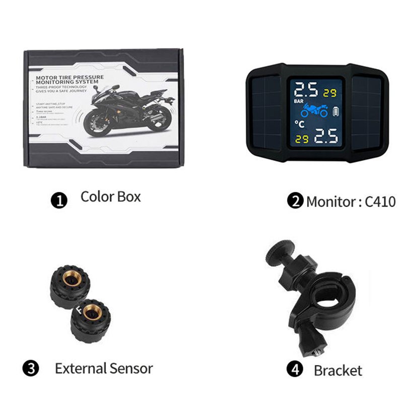 High Quality Motorcycle Tyre Pressure Monitoring System Motorbike Digital External Internal Motor Sensors TPMS