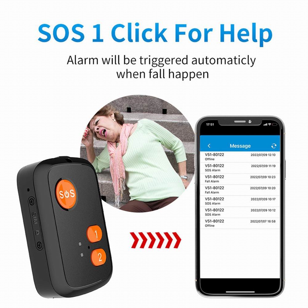 Easy Taking Personal Mini Panic Button GPS Tracker 4G SOS Alarm Elderly Calling Device