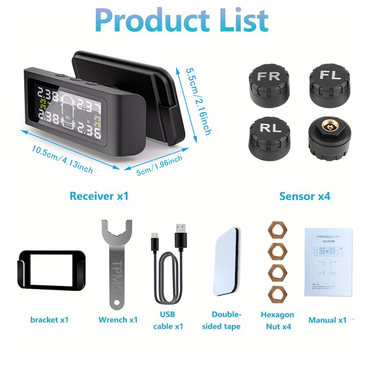 High Quality Solar Power Digital Tire Pressure Monitor System Flat Tires Alarm External Wireless Car TPMS Sports Entertainment