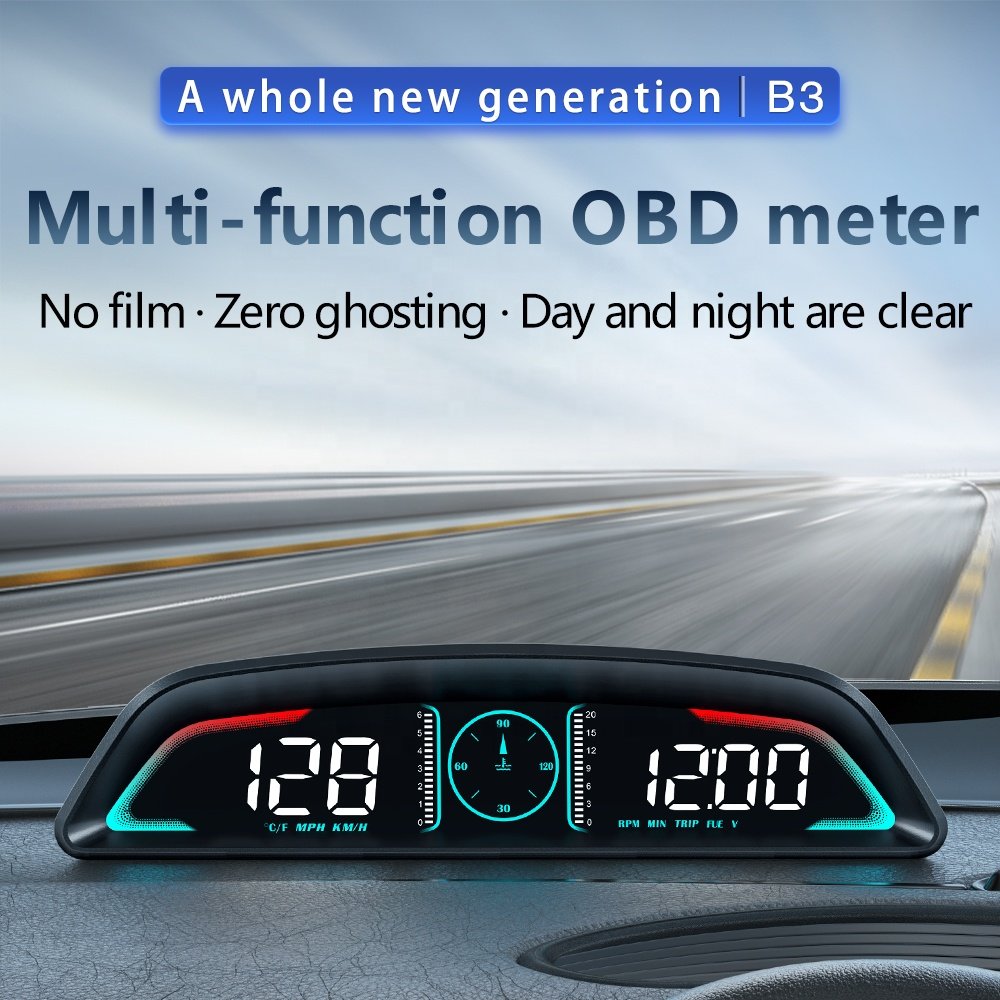 New Heads up Display Cars Alarm B3 Popular Universal Cars Speed Hud Display Obd2 Speedometer Head up Display
