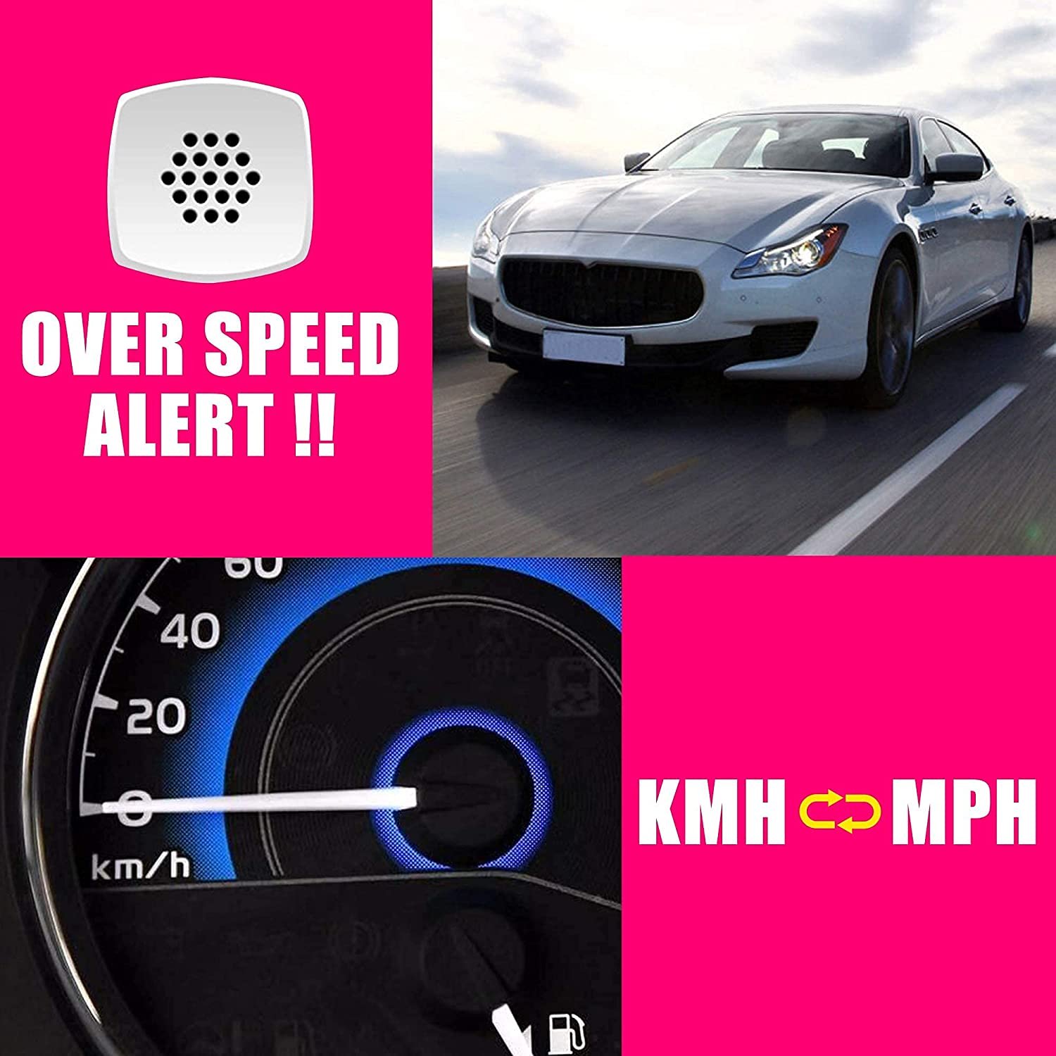 Kingneed OEMODM C3060 Universal Digital Car Hud Head up Time Clock Battery Voltage Compass Display GPS Speedometer for Car Truck