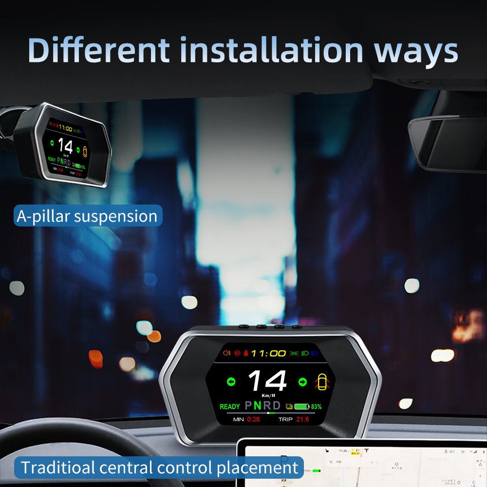 2025 New Updated Multi-language T17 Head up Displays Obd2 Smart Gauge Speedometer Gps Car Hud