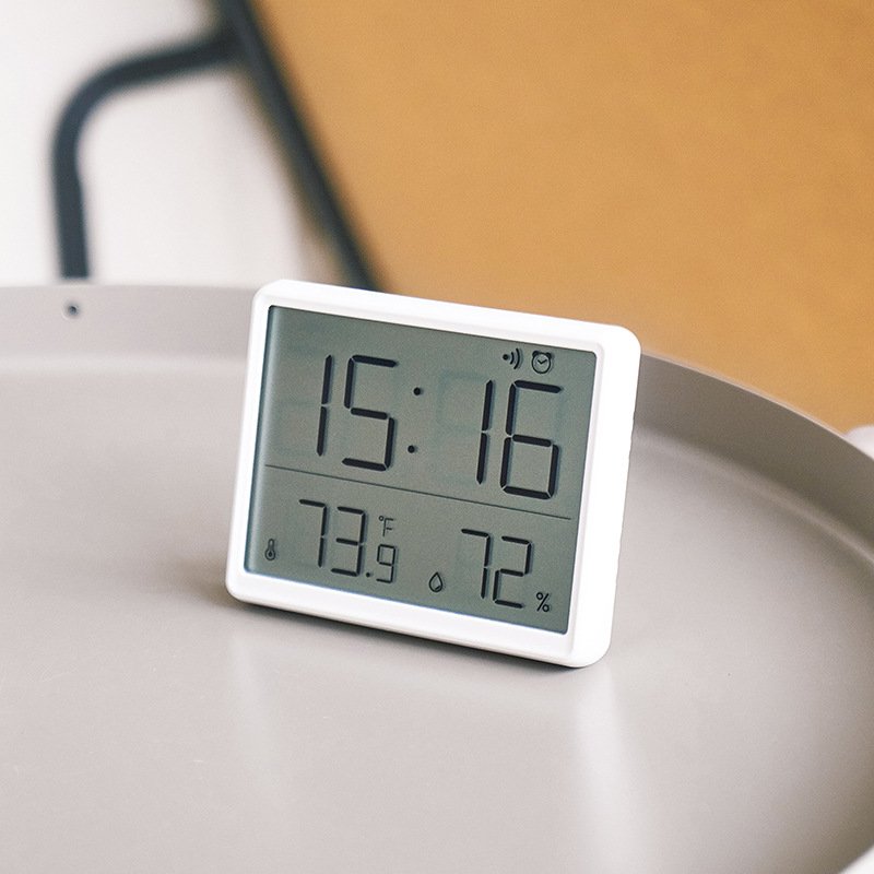 Simple Digital Clock Slim Electronic Clock Wall-mountable LCD Alarm Clock Electronic Temperature Display
