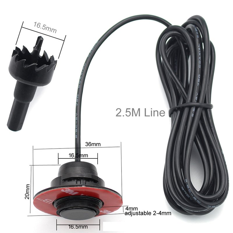 GreenYi Adjustable Car Parking Sensors Parktronics 4 White/Silver/Black Sensors Reverse Backup Radar Sound Buzzer Alarm